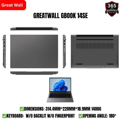 [HOT DEALS] Great Wall Brand New Gbook 14 SE Laptop 12th Generation Intel N100 CPU 8GB + 256GB SSD 14" Full HD Ultrabook with Long Life Battery & Free Official Win 11 System WiFi5 Bluetooth 5.1
