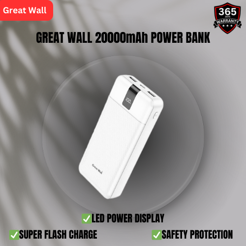 [LIMITED OFFER] Great Wall 22.5W + PD Super Fast Quick charging Great wall Power bank 20000mAh/74Wh PS23 MODEL