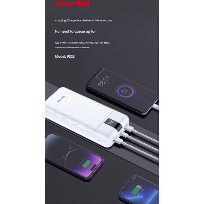 [LIMITED OFFER] Great Wall 22.5W + PD Super Fast Quick charging Great wall Power bank 20000mAh/74Wh PS23 MODEL