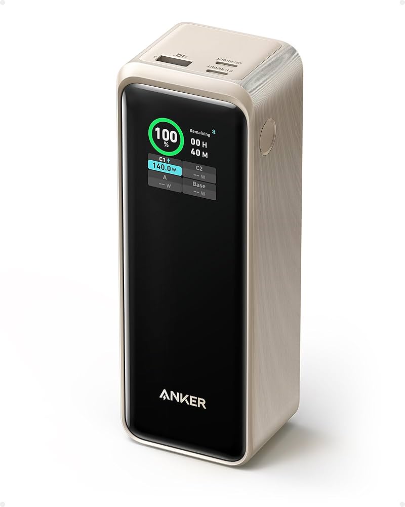 Anker Prime Ultra-High Capacity 27650mAh  Powerful 250W Output  Power Bank  Ultra-High Capacity Portable Charger with Smart Digital Display  Compatible with smartphones tablets laptops