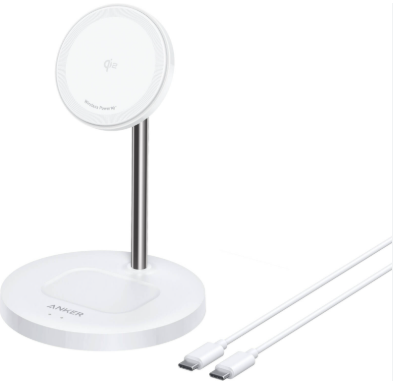 [Exclusive deal] Anker MagGo Wireless Charger (2-in-1, Stand) - MagSafe Charger for iPhone and AirPods with Fast USB-C Charging,Fast, Efficient 15W Charging, Charge 2 Devices at Once