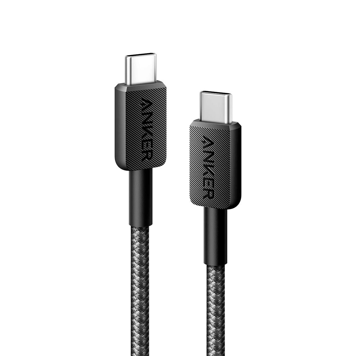 【Anker Official】Anker 322 USB C to USB C Braided 3ft/0.9m 60W Cable - Black  ~  Fast Charging  Ultra-Durable Braided Design