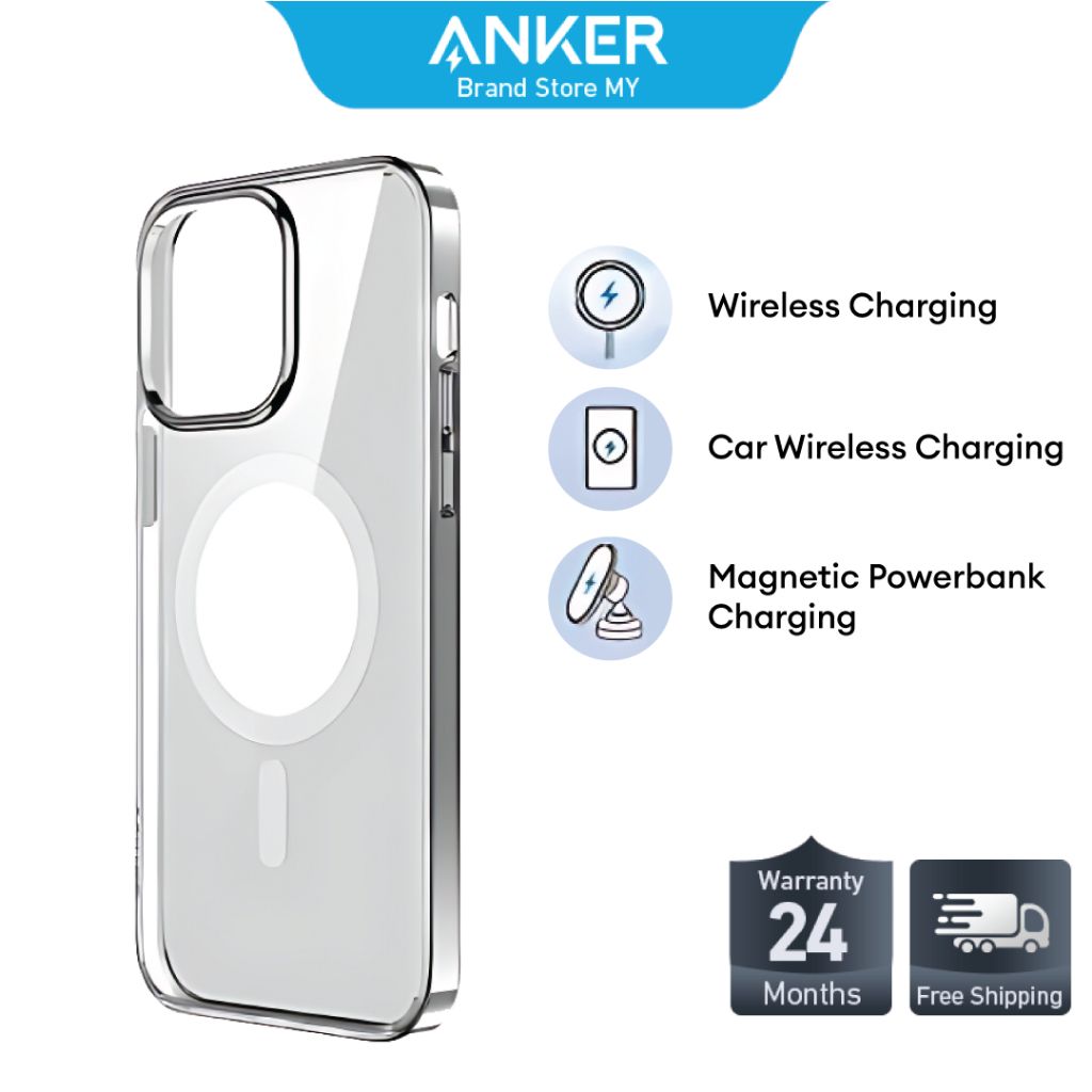 【Anker Official】Anker  Iphone 15 PRO Clear Magnetic Phone  Case
 .Anker Magnetic Phone Case with Ring Stand For iPhone 15 Pro