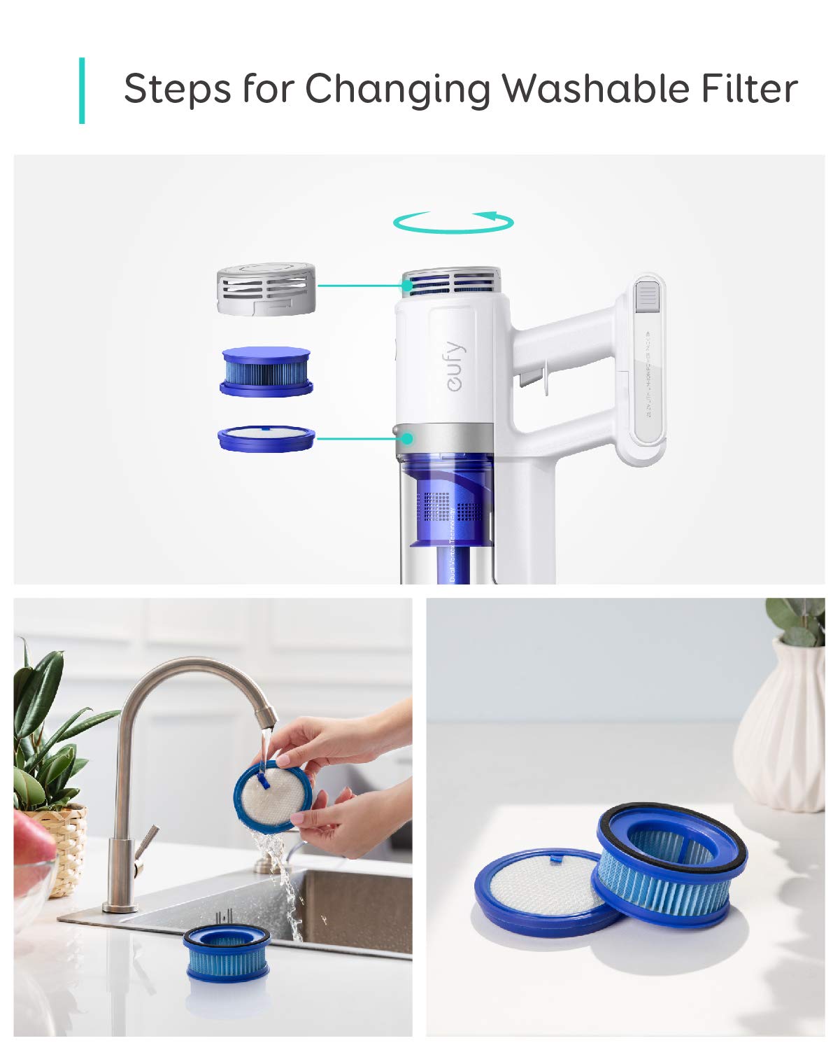 [Special Offer] EUFY S11 REACH  Wireless rechargeable Car/ Home Vacuum Cleaner.suction power of 8500 pa Cordless 2 In 1 Handheld Auto Vacuums Home & Car Dual Use Mini Vacuum Cleaners