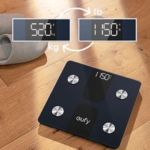 [Special Offer] ANKER  EUFY CLEAN SMART SCALE C1 BLACK T9146K15 Weighing Scale Smart Bluetooth  Fat Scale Smart Wireless Digital Bathroom Composition Analyzer With Smartphone App  Health Monitors