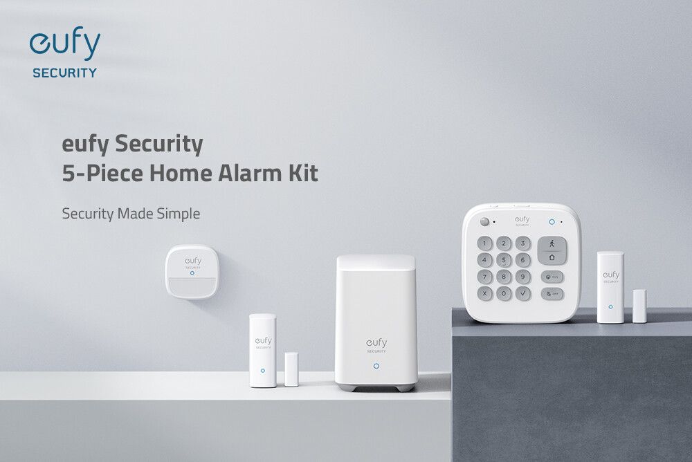 [Special Offer] EUFY SECURITY ALARM 5 PIECE KITS WHITE DIY-Home Security System, Keypad, Motion Sensor, 2 Entry Sensors, Home Alarm System, Control from The App, Links with eufyCam