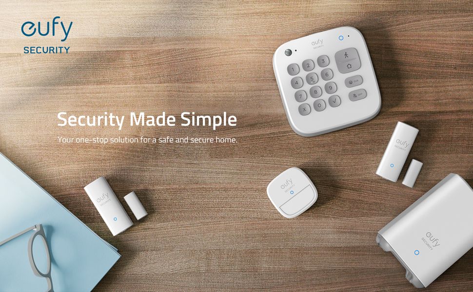 [Special Offer] EUFY SECURITY ALARM 5 PIECE KITS WHITE DIY-Home Security System, Keypad, Motion Sensor, 2 Entry Sensors, Home Alarm System, Control from The App, Links with eufyCam