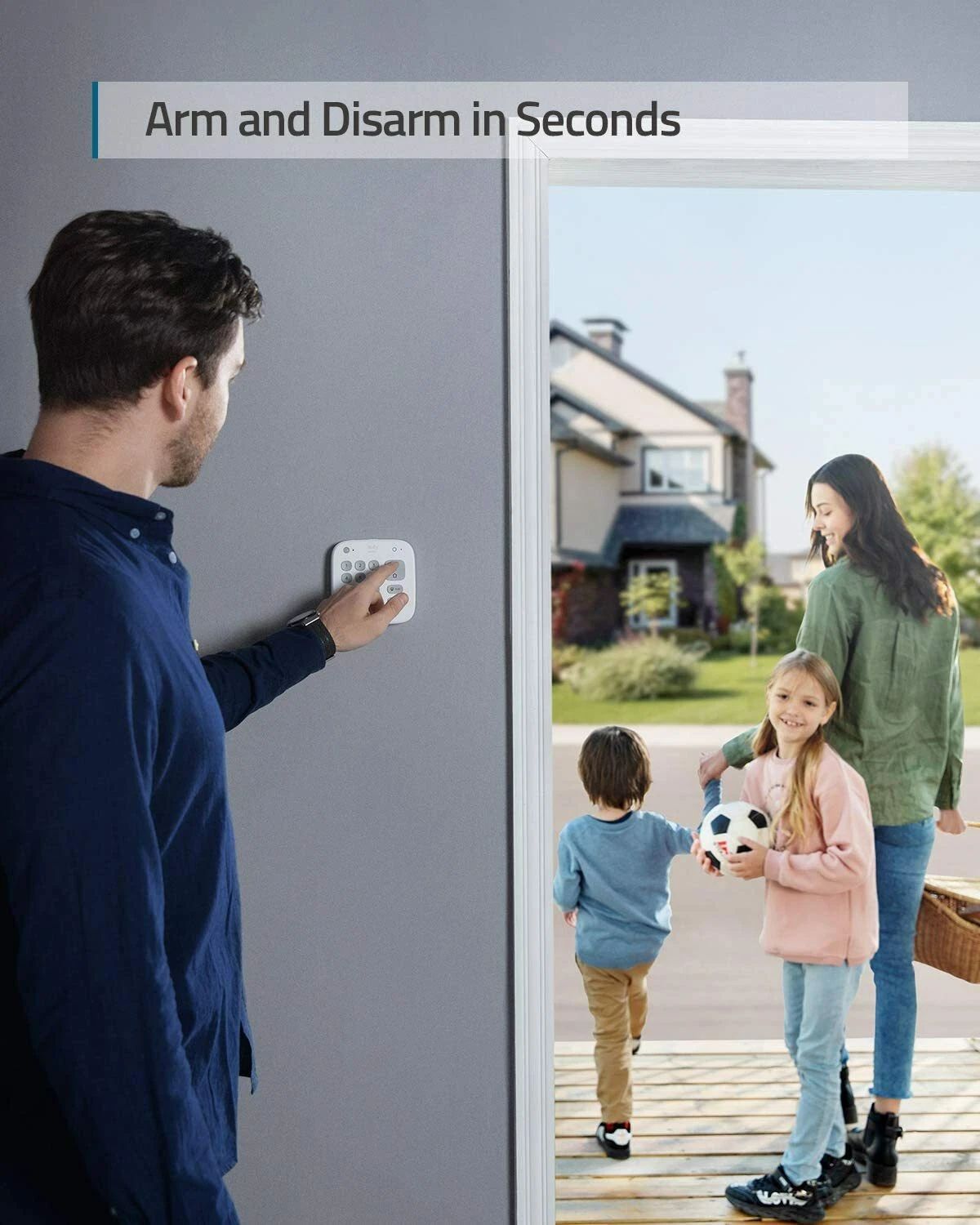 [Special Offer] EUFY SECURITY ALARM 5 PIECE KITS WHITE DIY-Home Security System, Keypad, Motion Sensor, 2 Entry Sensors, Home Alarm System, Control from The App, Links with eufyCam