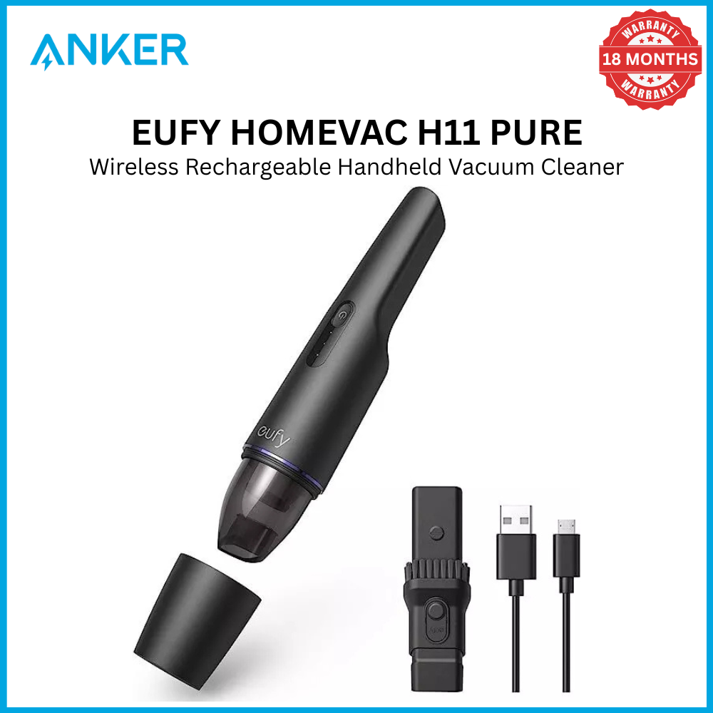 EUFY HOMEVAC H11 PURE  Wireless rechargeable Car/ Home Vacuum Cleaner.suction power of 8500 pa Cordless 2 In 1 Handheld Auto Vacuums Home & Car Dual Use Mini Vacuum Cleaners cordless handheld vacuum