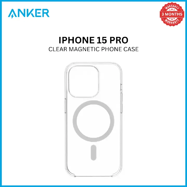 【Anker Official】Anker  Iphone 15 PRO Clear Magnetic Phone  Case
 .Anker Magnetic Phone Case with Ring Stand For iPhone 15 Pro