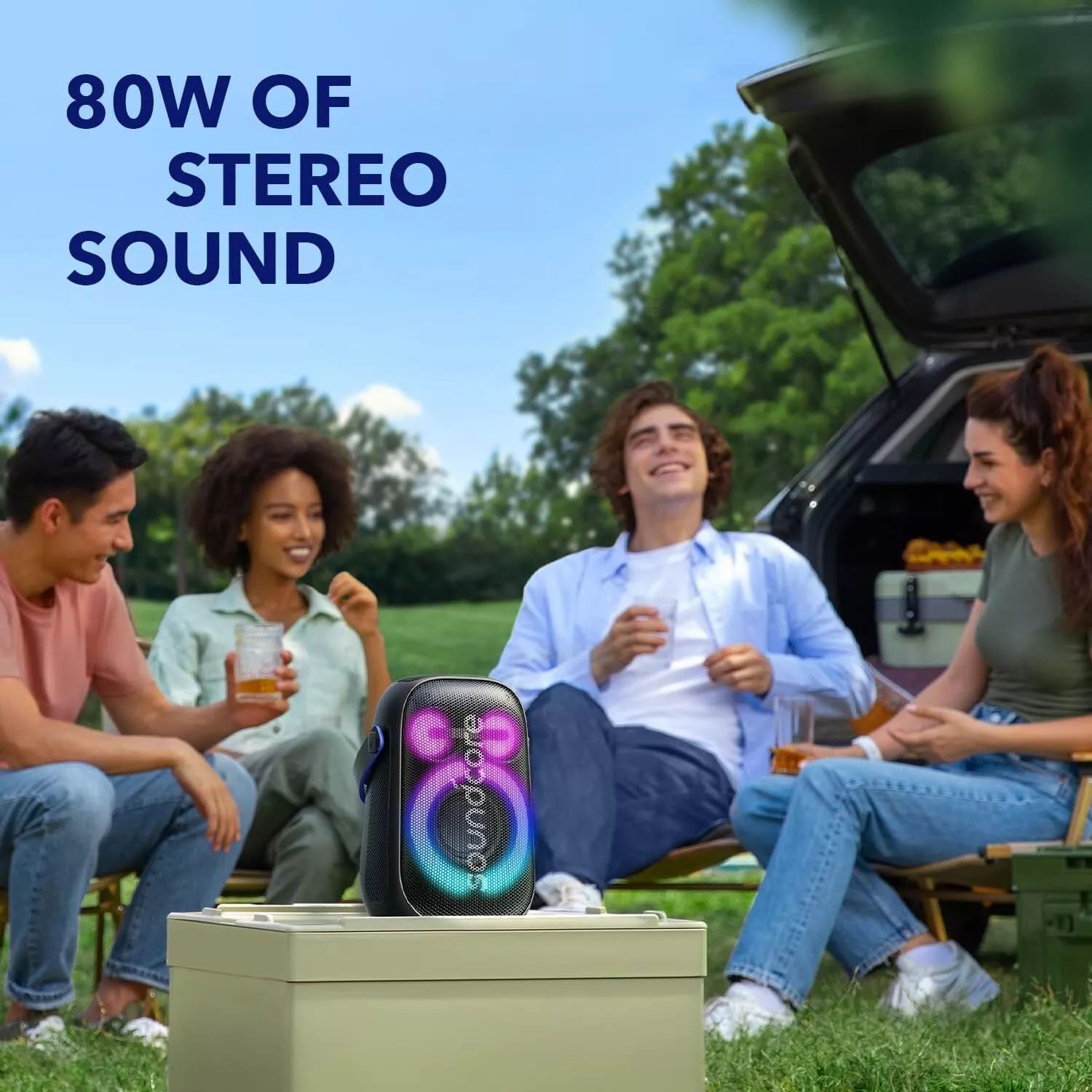 【Anker Official】 Soundcore Rave Neo 2 - Black  Bluetooth Accessories Waterproof Subwoofer Portable Bluetooth Wireless Speaker Surround Loudspeaker TF Card AUX Sound Box TWS USB Flash Drive