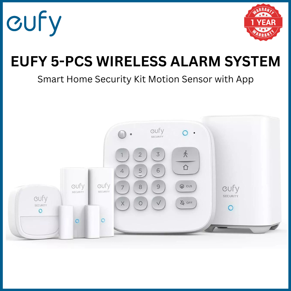 [Special Offer] EUFY SECURITY ALARM 5 PIECE KITS WHITE DIY-Home Security System, Keypad, Motion Sensor, 2 Entry Sensors, Home Alarm System, Control from The App, Links with eufyCam