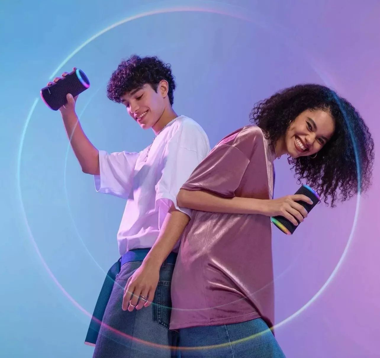 【Anker Official】Soundcore Flare 2 - Black | 360° Sound, BassUp, Waterproof IPX7, LED Light Show, Party Speaker