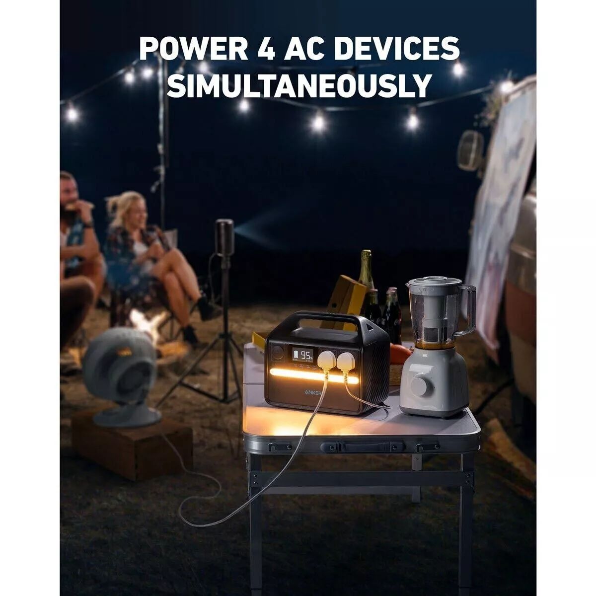 Anker PowerHouse 535  Portable Power Station High-Capacity Power Supply  512Wh  500W  A1751211   Output  Fast Recharging & Multidevice Support Multiple Output Ports AC outlets USB-C USB-A  and car
