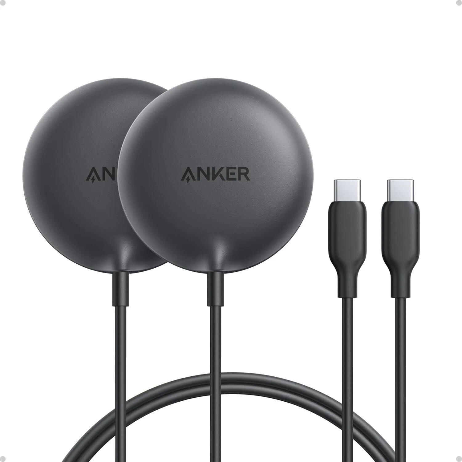 [Exclusive deal] Anker Zolo Magnetic Wireless Charger, 2-Pack Qi2 Wireless Charging Pad (Adapter Not Included)  - Qi2 Fast Charging Pads for iPhone with MagSafe Compatibility