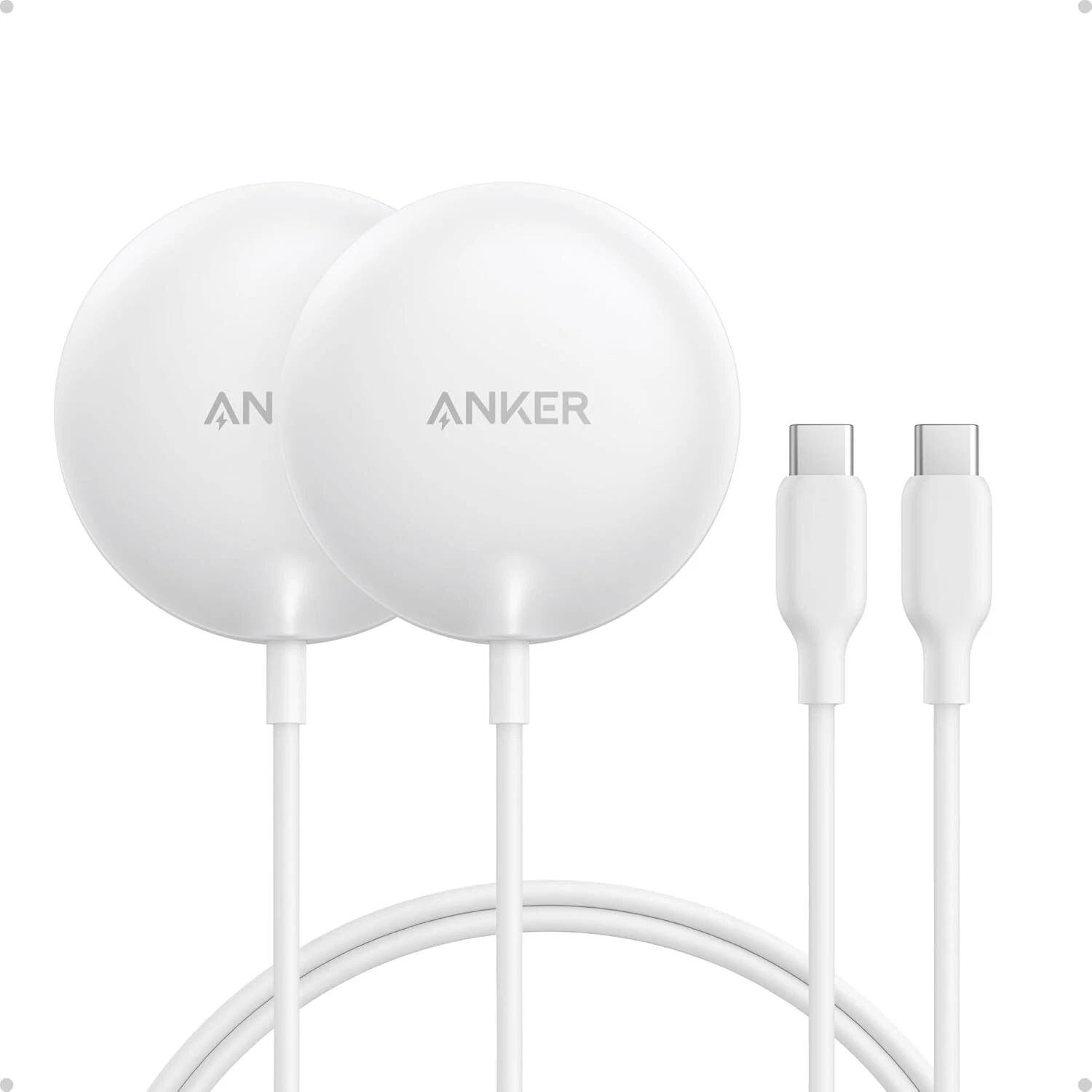 [Exclusive deal] Anker Zolo Magnetic Wireless Charger, 2-Pack Qi2 Wireless Charging Pad (Adapter Not Included)  - Qi2 Fast Charging Pads for iPhone with MagSafe Compatibility