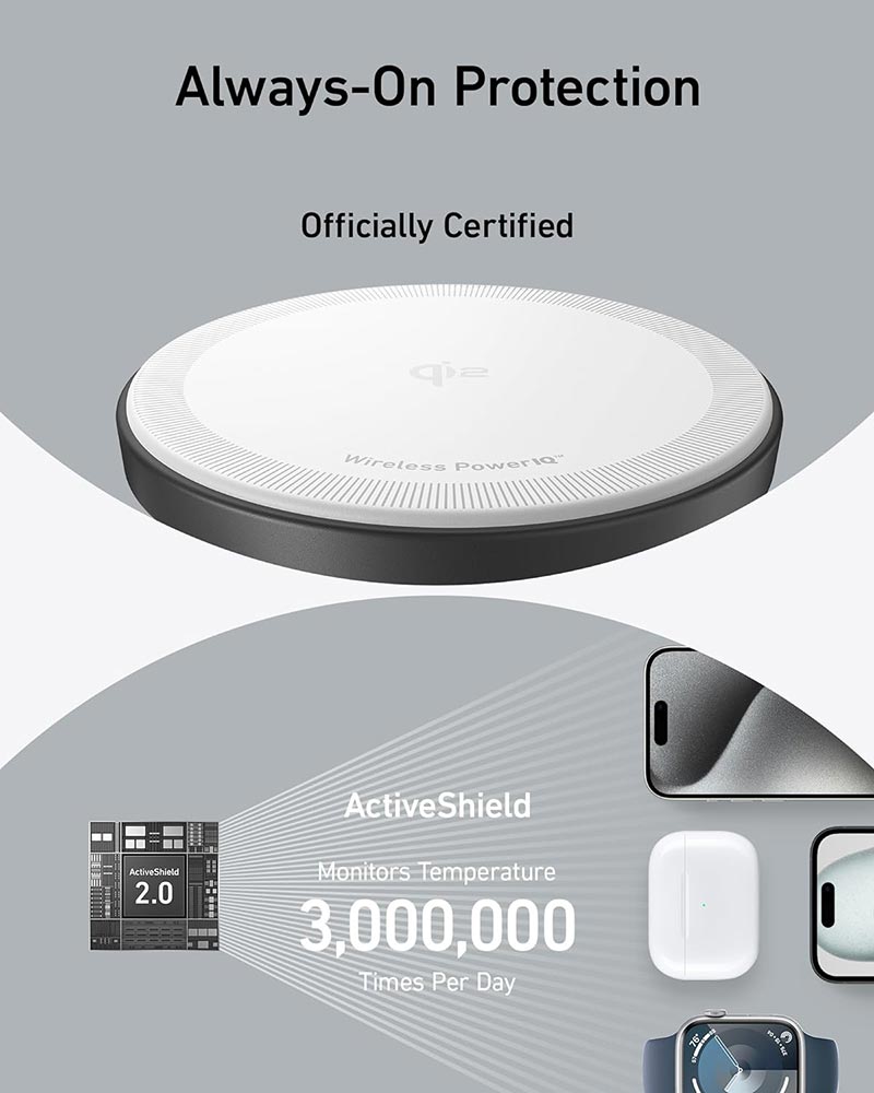 [Exclusive deal] Anker MagGo Wireless Charging Station (3-in-1 Stand) – MagSafe Fast Charger for iPhone, Apple Watch, AirPods,Ultra-Fast 15W Wireless Charging,Lightweight Design, Wireless Charging