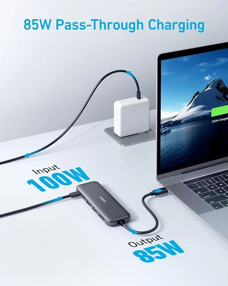 【Anker Official】Anker 332 USB-C Hub (5-in-1) - Black ~ Compact Hub with 4K HDMI 5 Gbps USB-C Data Port and 2 5 Gbps USB-A Data Ports for MacBook Pro, MacBook Air, Dell XPS, Lenovo Thinkpad,HP Laptops