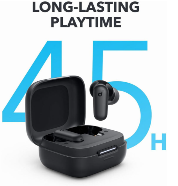 [Special Offer] Soundcore P30i - Black Deep Bass ,Bluetooth 5.4, Long Battery, Dual Device Pairing, Mic ,  45H Playtime, Compact Case, Fast Charge, IPX5 ,Clear Calls