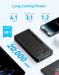 [special offer] Anker Zolo Power Bank 10K 30W Built-In USB-C and Lightning Cableb BlackMultiple Device Charging Digital Display Fast Charging