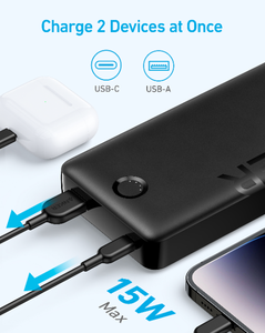 [special offer] Anker Zolo Power Bank 10K 30W Built-In USB-C and Lightning Cableb BlackMultiple Device Charging Digital Display Fast Charging