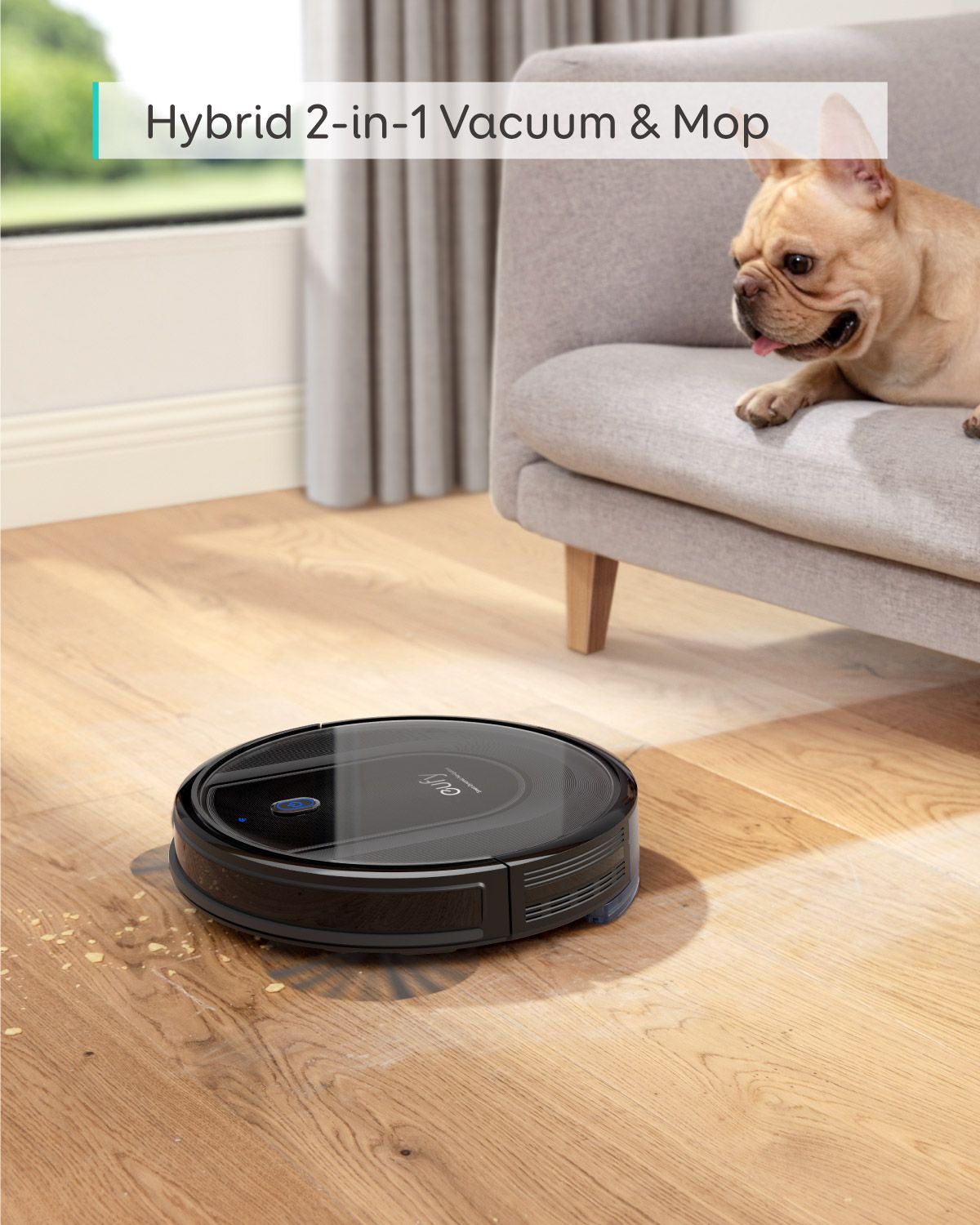 [Special Offer] Eufy RoboVac G10 Hybrid – Black Robot Vacuum Cleaner 2-in-1 Wireless Vacuum Cleaner With LED Atmosphere Lights Quiet Vacuuming Mopping Humidifying Vacuum Clean