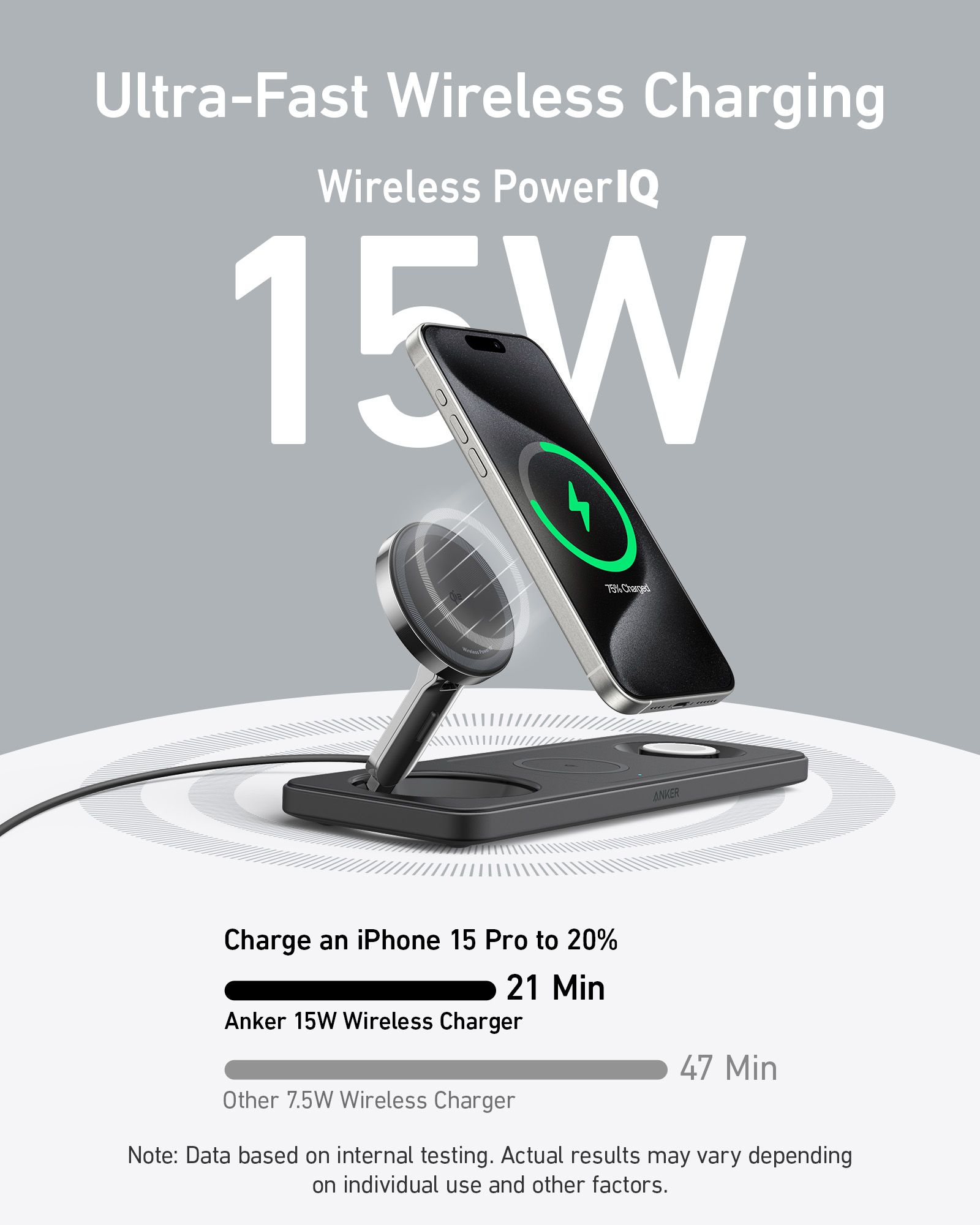 [Exclusive deal] Anker MagGo Wireless Charging Station (3-in-1 Pad) - Fast Magnetic Charger for iPhone, AirPods & Apple Watch
