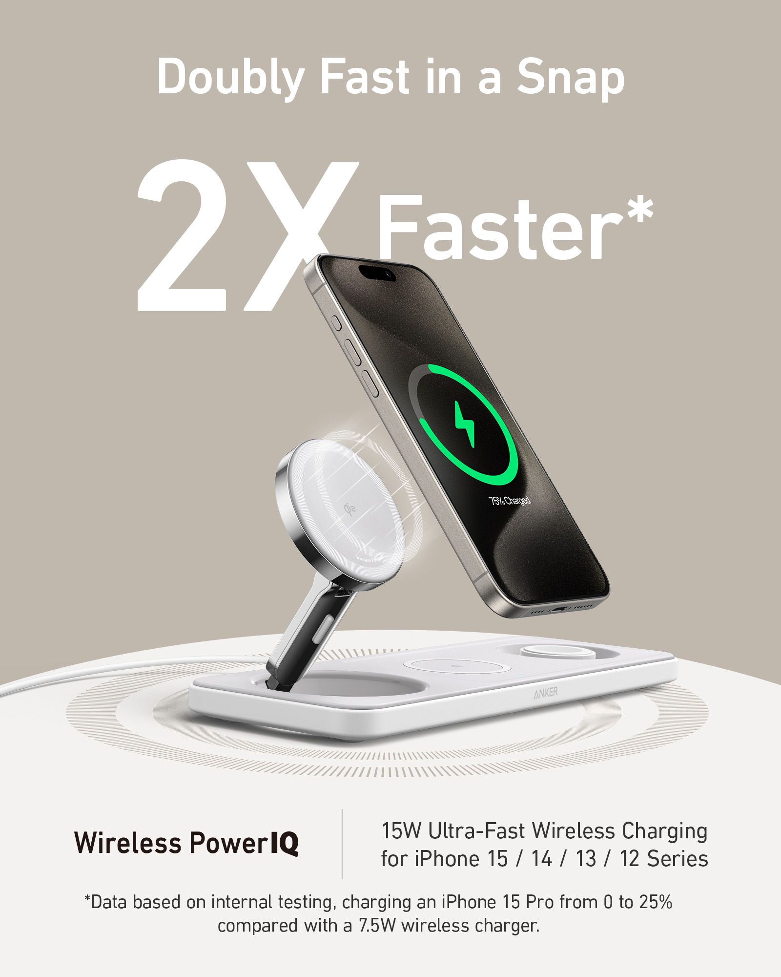 [Exclusive deal] Anker MagGo Wireless Charging Station (3-in-1 Pad) - Fast Magnetic Charger for iPhone, AirPods & Apple Watch