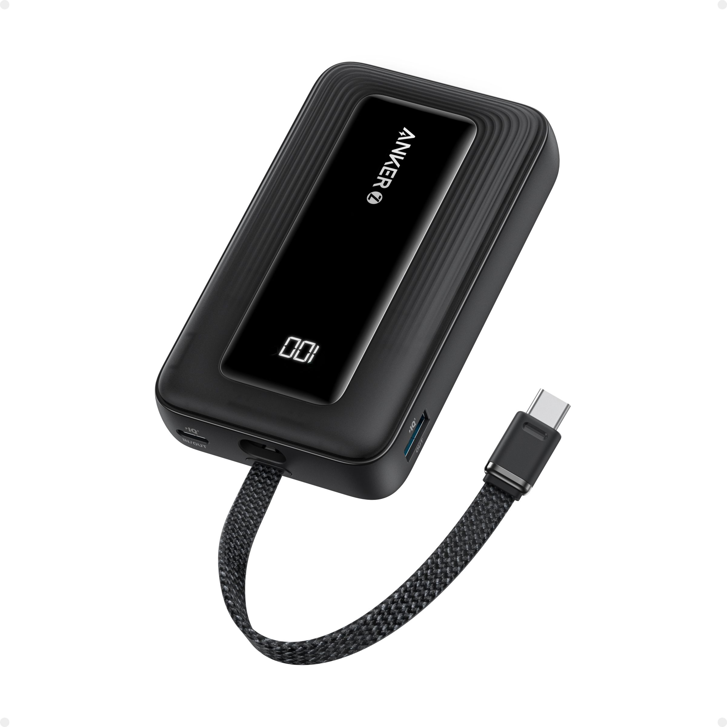 [Exclusive deal] Anker Zolo Powerbank 10000mAh 30W Power Bank Portable Charger with Built-in USB C Cable - Black
 Integrated Cable Compact Design Fast Charging