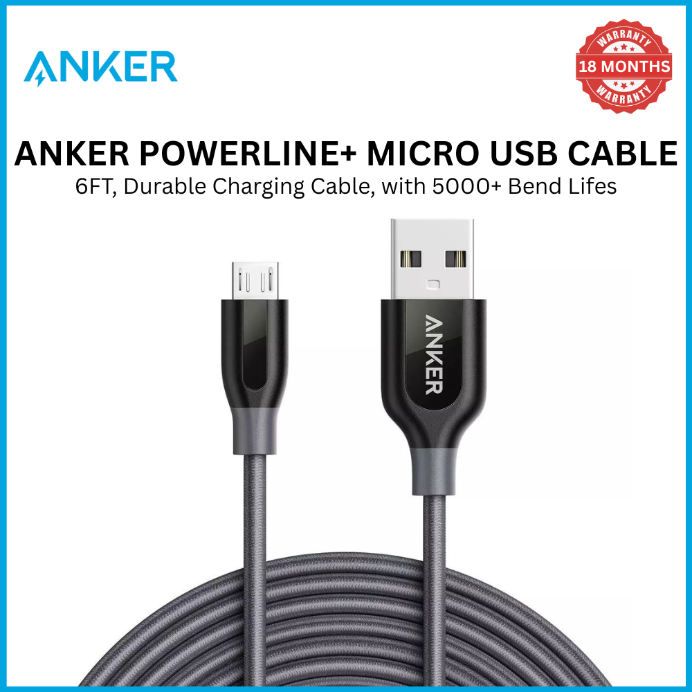 [Exclusive deal] Anker Powerline+ Micro USB Cable (6ft) - Black ~ The World’s Fastest, Most Durable Charging Cable, with Aramid Fiber,10,000+ Bend Lifespan for Samsung, Nexus, LG, Motorola, Android