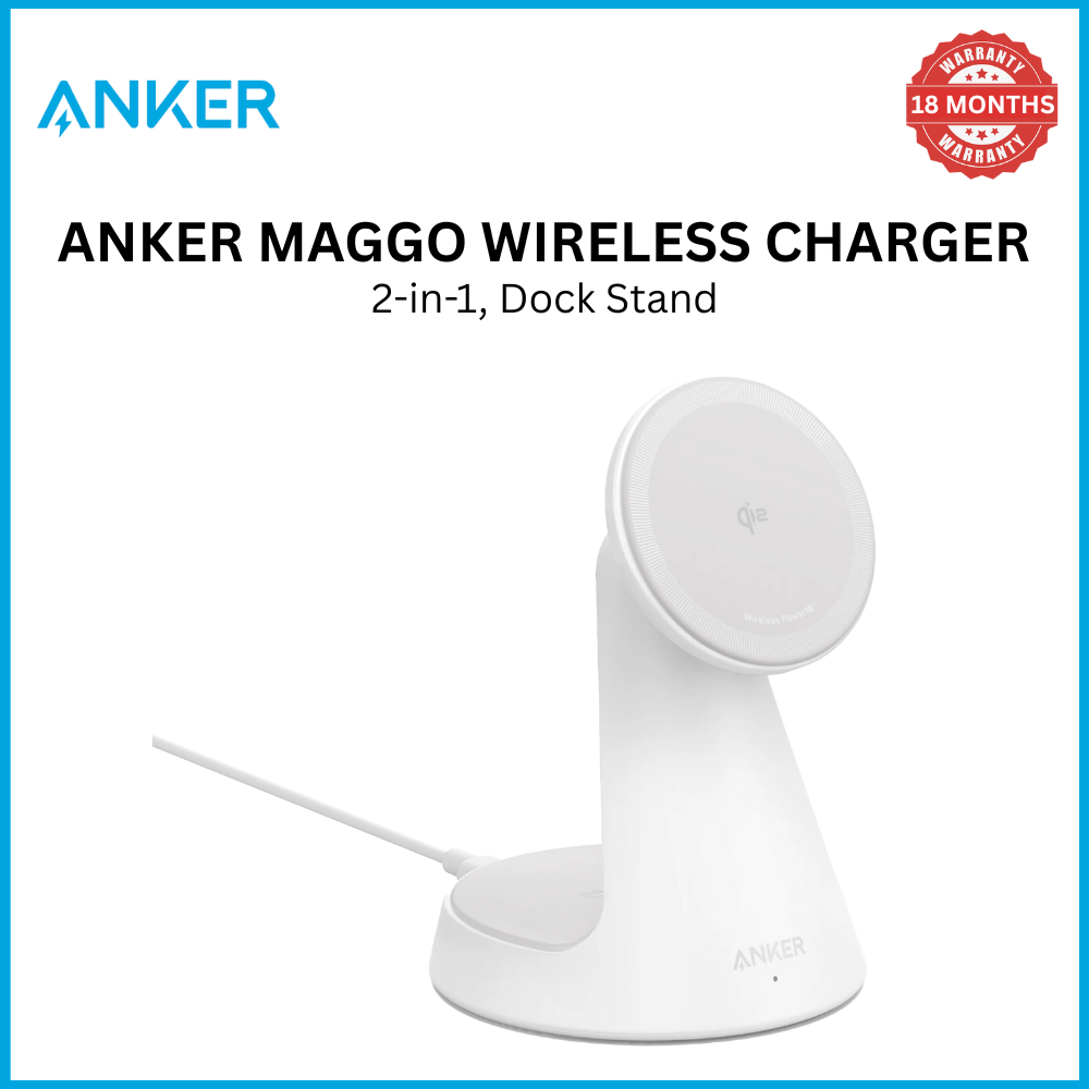 [Exclusive deal] Anker MagGo Wireless Charger (2-in-1, Dock Stand) -  Fast Charging Station with Phone & AirPods Holder