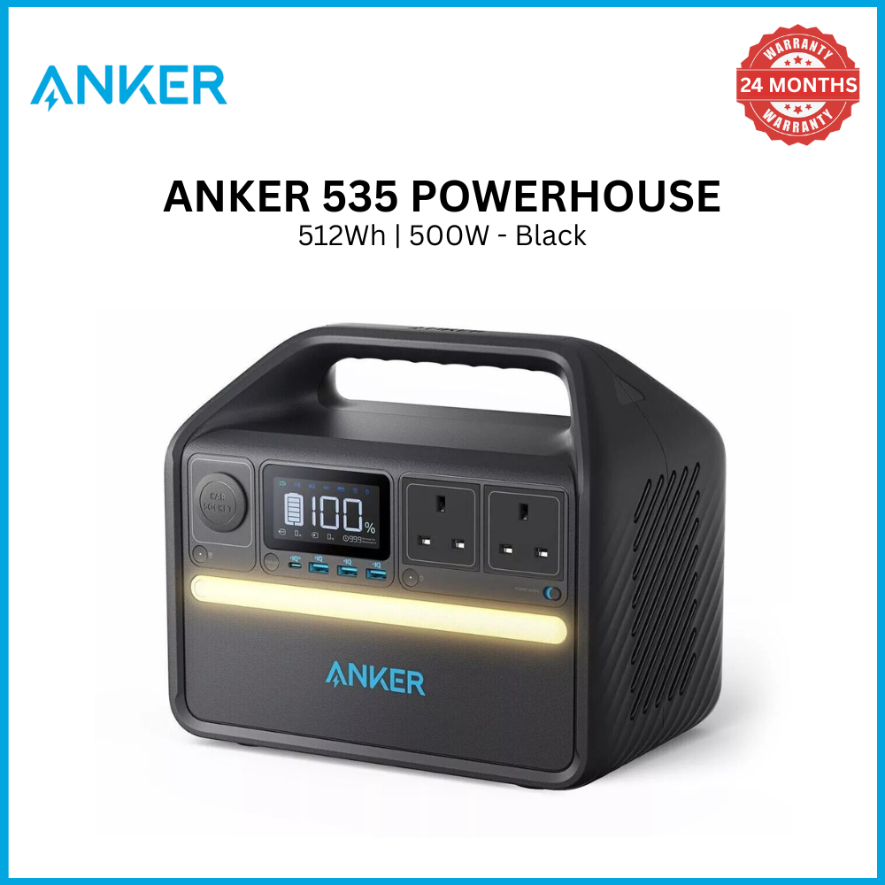 【Anker Official】Anker 535 PowerHouse - 512Wh | 500W - Black ~ Long-Lasting Portable Power Station, Extra USB-C Port, Versatile Charging, Versatile Charging