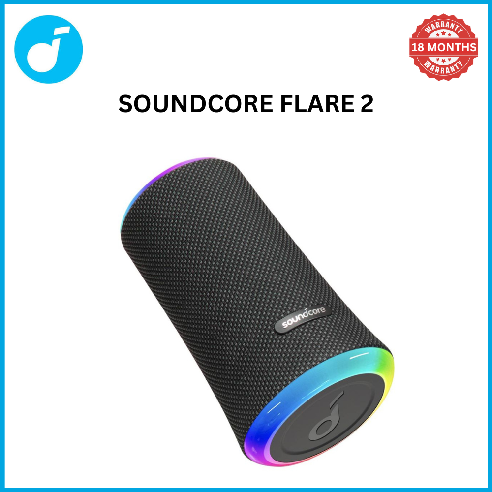 【Anker Official】 Soundcore Flare 2 - Bluetooth Accessories Waterproof Subwoofer Portable Bluetooth Wireless Speaker Surround Loudspeaker TF Card Sound Box TWS USB Flash Drive