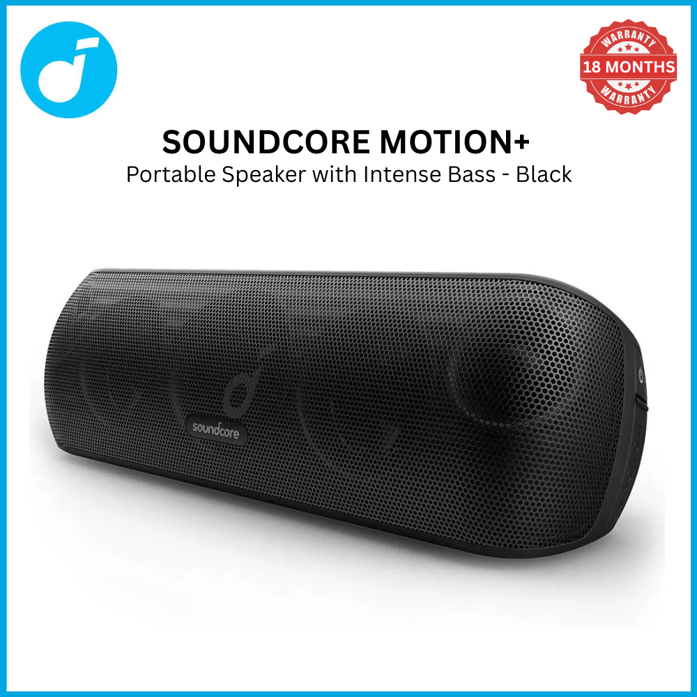 【Anker Official】Soundcore Motion+ | Portable Speaker with Intense Bass - Black  Hi-Res Audio | 30W Intense Bass | Waterproof IPX7 | 12H Playtime
