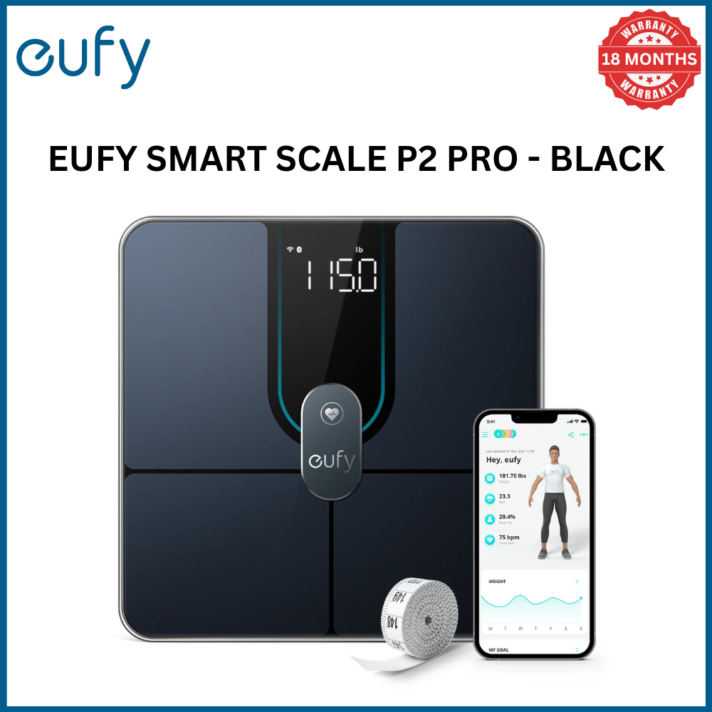 [Exclusive deal]  eufy Smart Scale P2 Pro - Black Full Body Composition Analysis High Accuracy 3D Virtual Model Third-Party App Syncing Unlimited Users Nutrition-Tracking
