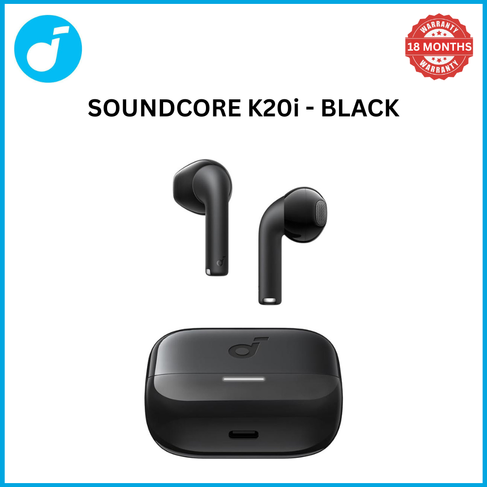 【Anker Official】 soundcore K20i - Black, Deep Bass, Touch Control, IPX5 Waterproof, Sports Earphones,