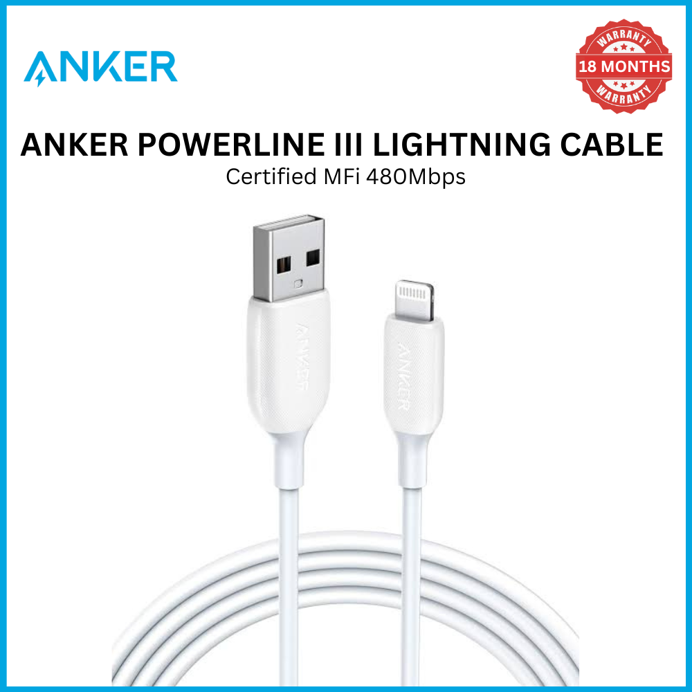 [Exclusive deal] Anker Powerline III Lightning Cable Certified MFi 480Mbps - 6FT iPhone Charger, Fast Durable Apple Charging Cord
