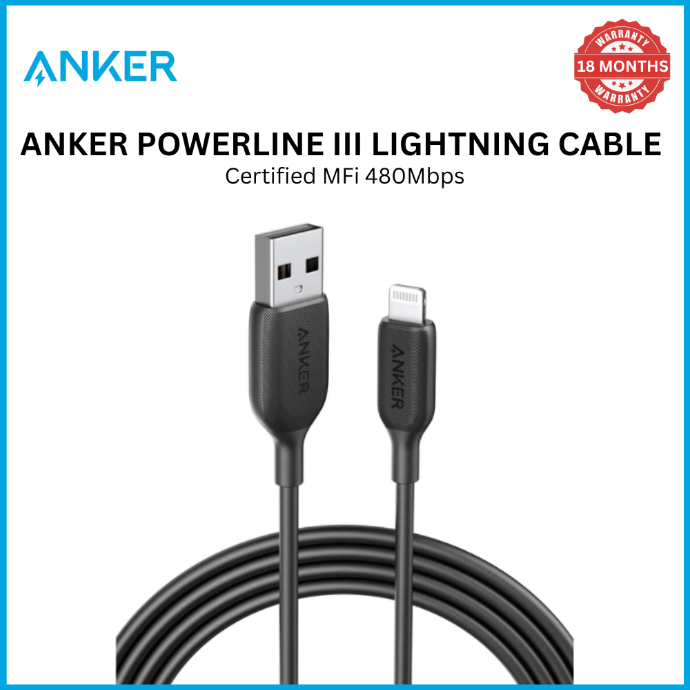 [Exclusive deal] Anker Powerline III Lightning Cable Certified MFi 480Mbps - 6FT iPhone Charger, Fast Durable Apple Charging Cord