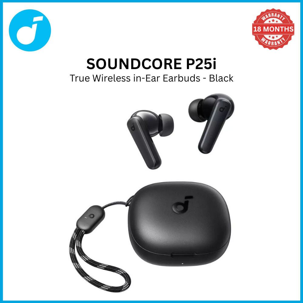 【Anker Official】 Soundcore P25i True Wireless in-Ear Earbuds - Black, Lightweight Fit All-Day Playtime Fast Charging IPX5 Water-Resistant