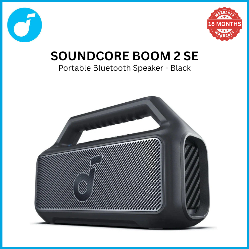 [ Special Deal ]  Soundcore Boom 2 SE | Portable Bluetooth Speaker - Black IPX7 Waterproof, 24-Hour Playtime, Wireless Stereo Pairing, 12W Stereo Sound, Bassup, Electronics for Home