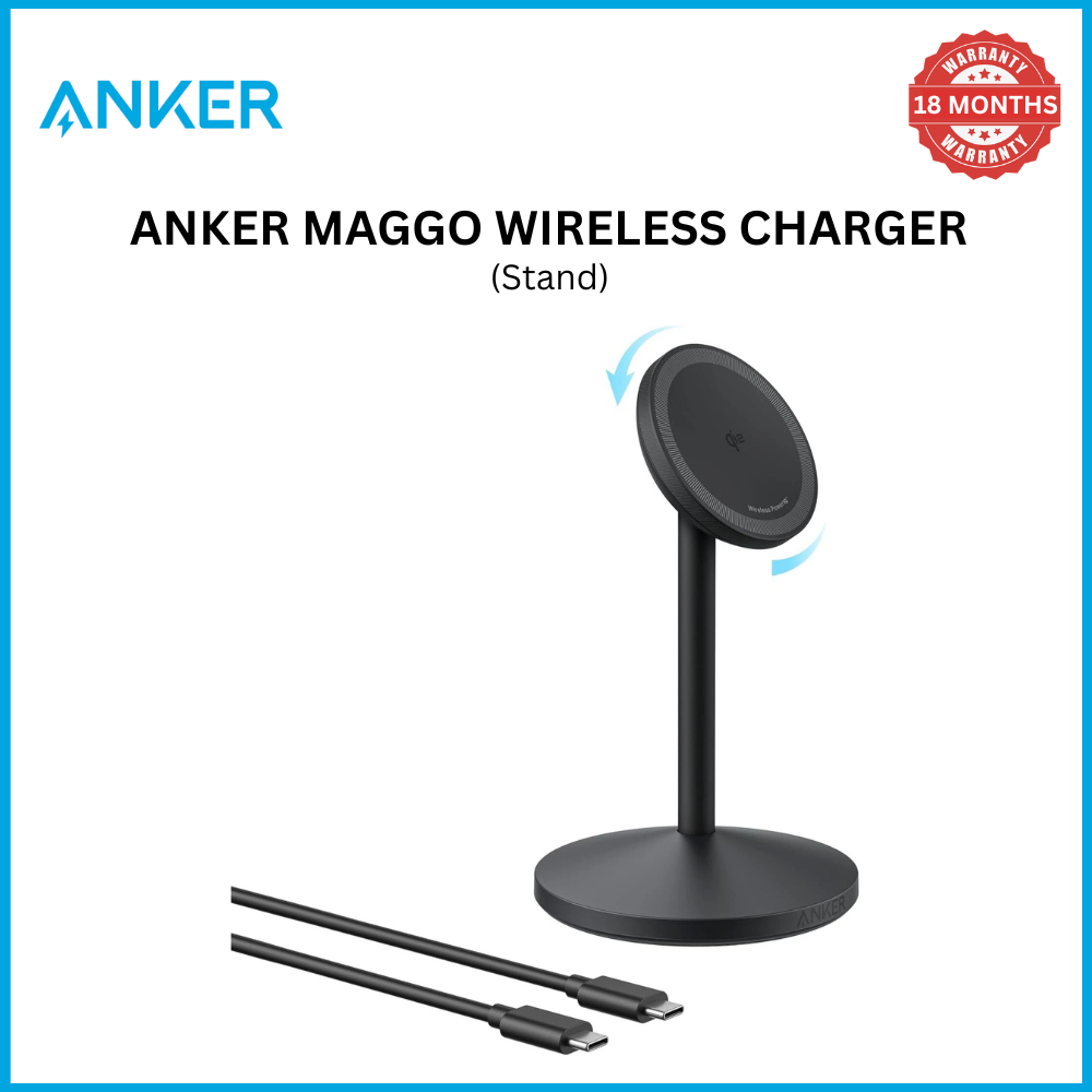 [Exclusive deal]  Anker MagGo Wireless Charger (Stand) -  MagSafe Compatible Fast Charging Dock for iPhone with Adjustable Angle