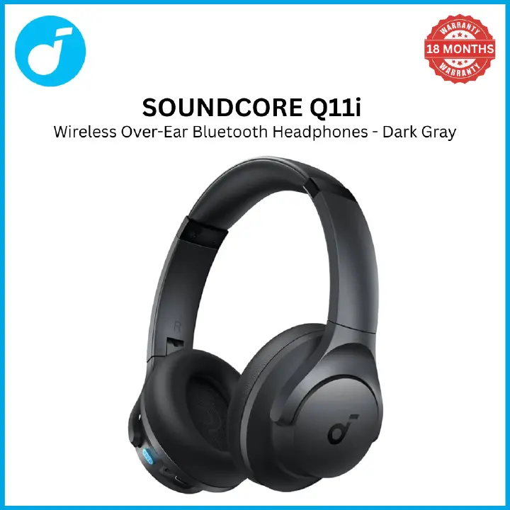 【Anker Official】soundcore Q11i | Wireless Over-Ear Bluetooth Headphones - Gray | Hi-Res Audio | 65H Playtime | Bluetooth 5.3 | Foldable Design | Deep Bass | Comfortable Fit