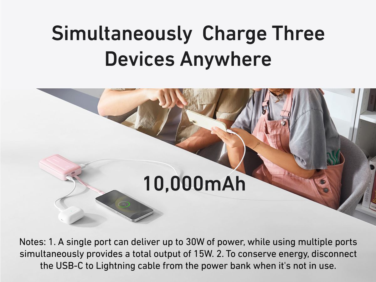 【Anker Official】Anker Zolo PowerBank (10K, 30W) with a 5.4-inch (13.7 cm) built-in USB-C Cable - Blue ~ Fast Charging Battery Pack Travel Essential Phone Power Bank for iPhone 16/15 iPad