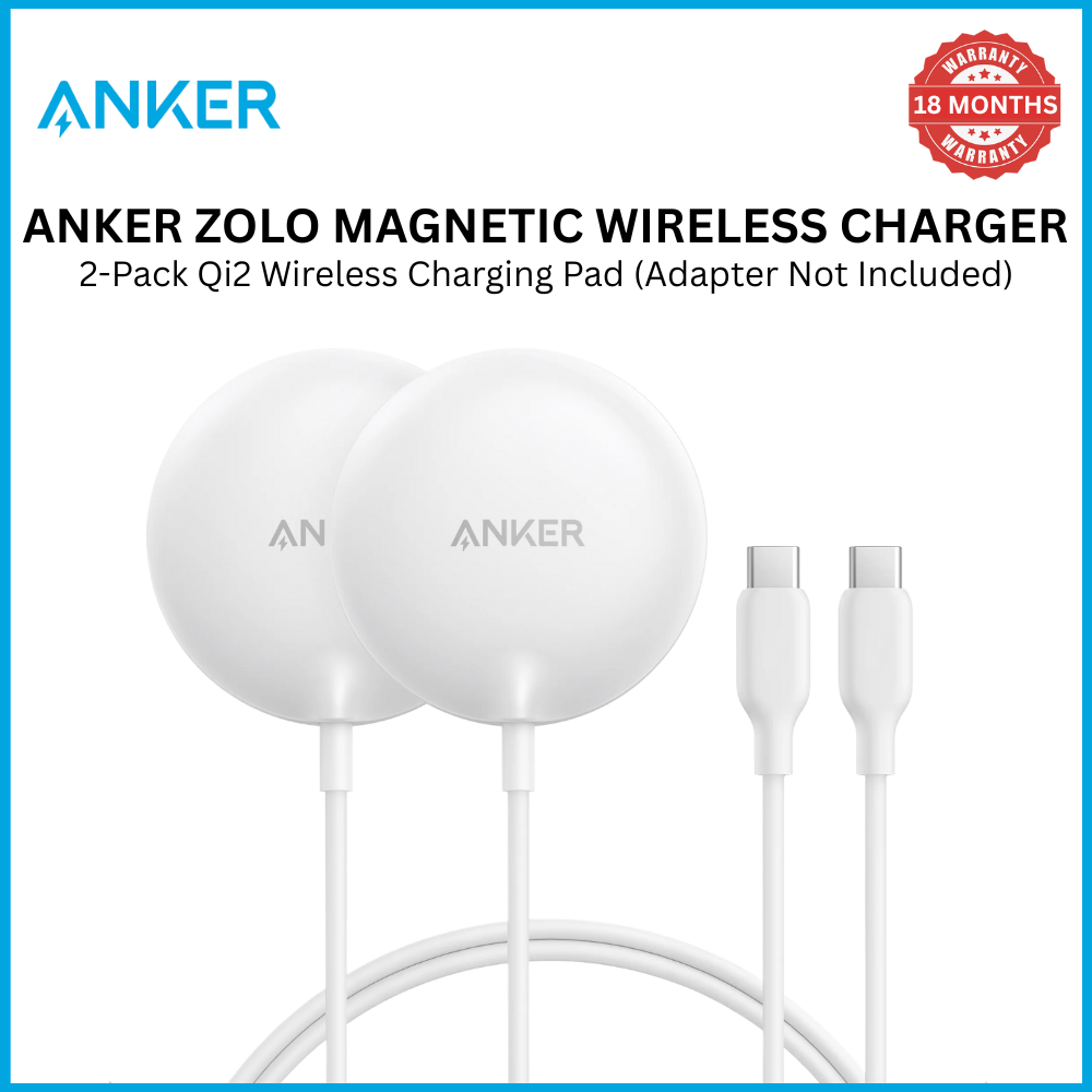 [Exclusive deal] Anker Zolo Magnetic Wireless Charger, 2-Pack Qi2 Wireless Charging Pad (Adapter Not Included)  - Qi2 Fast Charging Pads for iPhone with MagSafe Compatibility