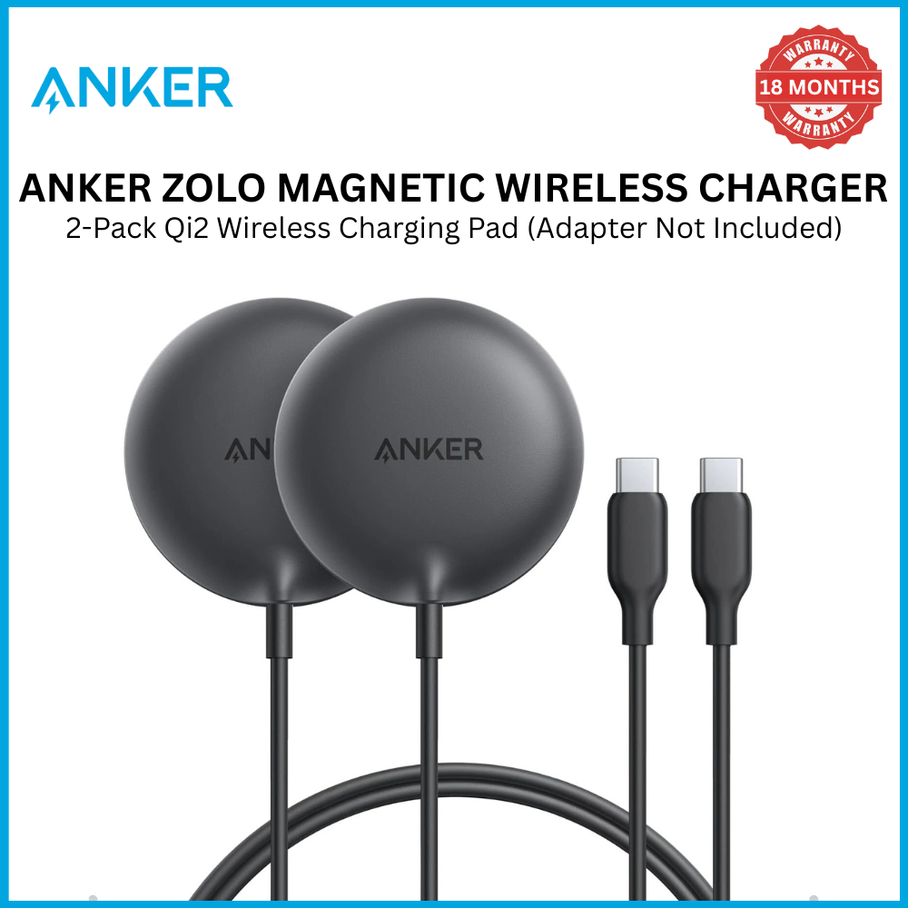 [Exclusive deal] Anker Zolo Magnetic Wireless Charger, 2-Pack Qi2 Wireless Charging Pad (Adapter Not Included)  - Qi2 Fast Charging Pads for iPhone with MagSafe Compatibility