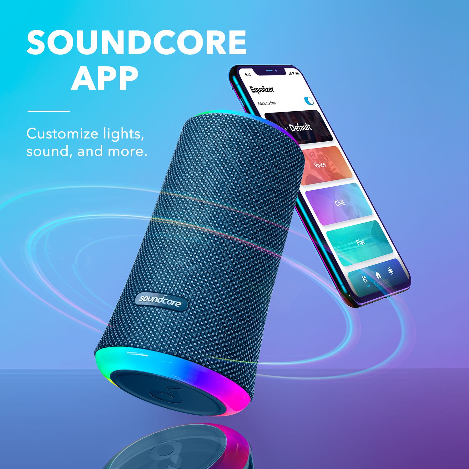 【Anker Official】 Soundcore Flare 2 - Bluetooth Accessories Waterproof Subwoofer Portable Bluetooth Wireless Speaker Surround Loudspeaker TF Card Sound Box TWS USB Flash Drive