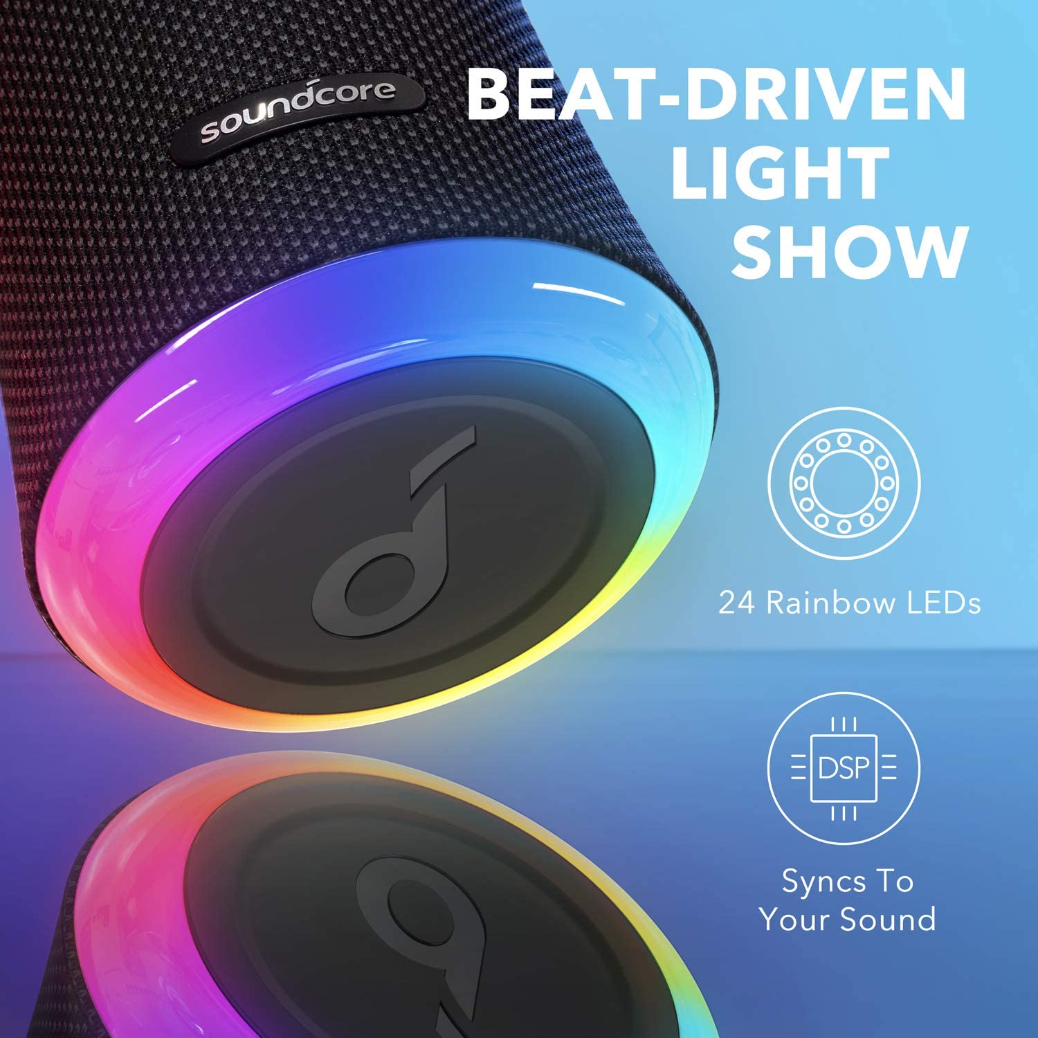 【Anker Official】 Soundcore Flare 2 - Bluetooth Accessories Waterproof Subwoofer Portable Bluetooth Wireless Speaker Surround Loudspeaker TF Card Sound Box TWS USB Flash Drive