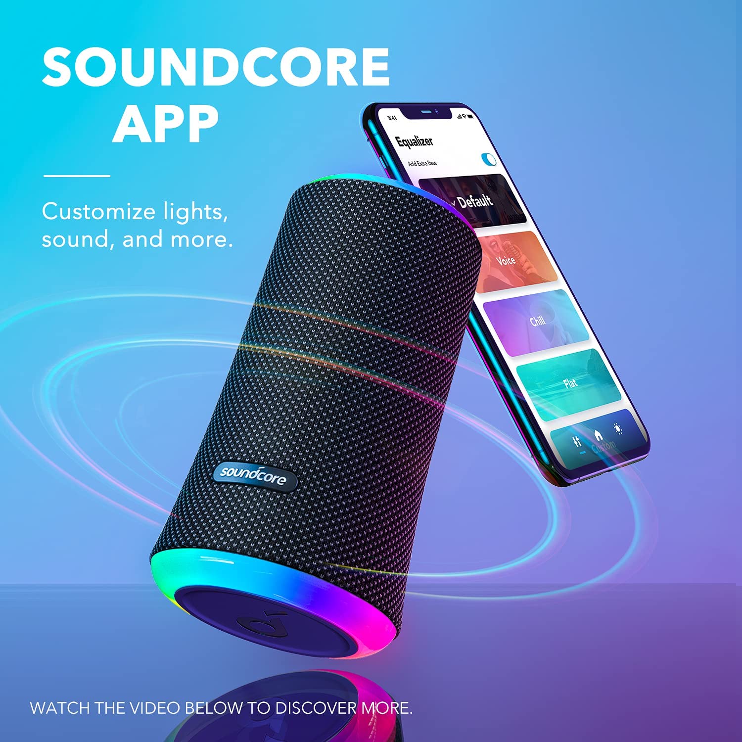 【Anker Official】 Soundcore Flare 2 - Bluetooth Accessories Waterproof Subwoofer Portable Bluetooth Wireless Speaker Surround Loudspeaker TF Card Sound Box TWS USB Flash Drive