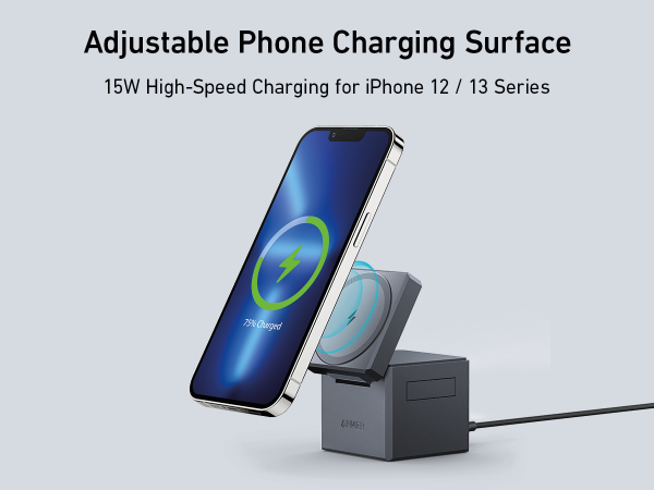 【Anker Official】 Anker 3-in-1 Cube with MagSafe -  Foldable Wireless Charger for iPhone, Apple Watch & AirPods (30W USB-C Included)