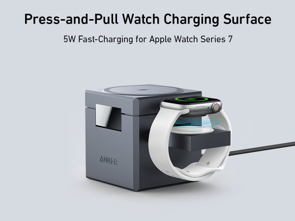 【Anker Official】 Anker 3-in-1 Cube with MagSafe -  Foldable Wireless Charger for iPhone, Apple Watch & AirPods (30W USB-C Included)